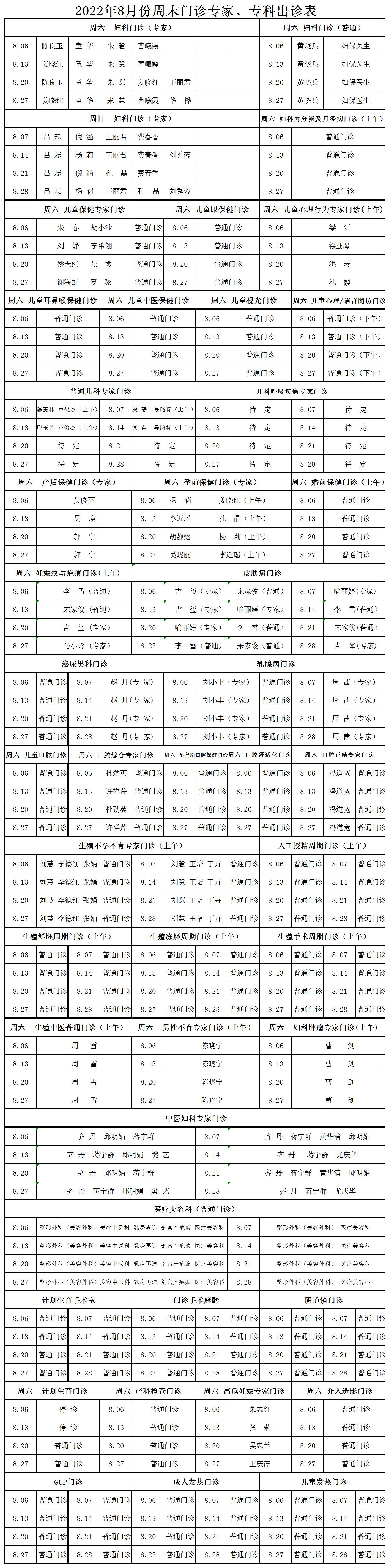 南京市妇幼保健院8月周末门诊专家、专科出诊表.jpg